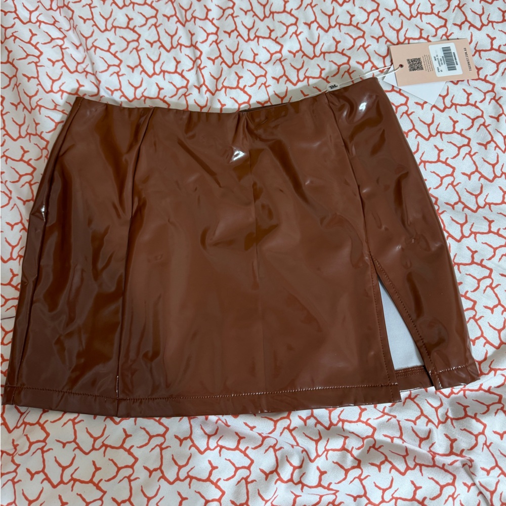 NWT leather mini skirt